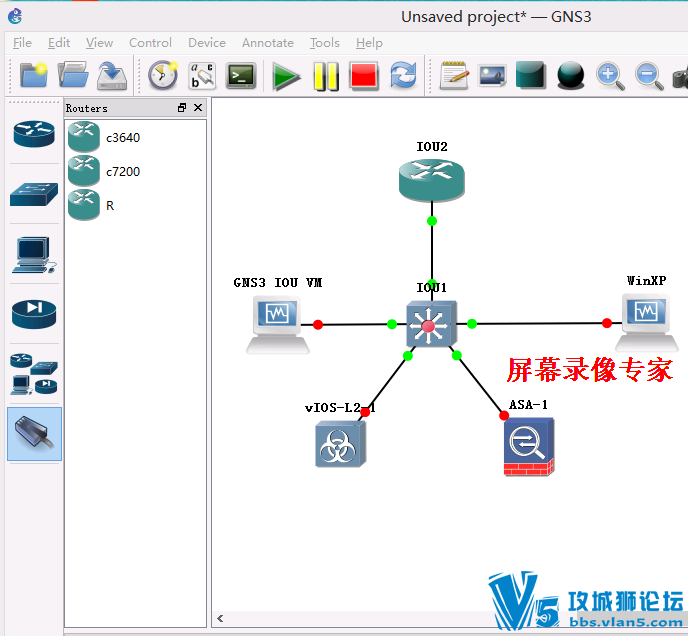 GNS3+IOU 1.3.4װƵ(20156)