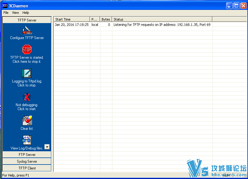 3CDaemon һ����ѵļ�����TFTP��FTP��SYSLOG���ܵ�Ӧ�ó���