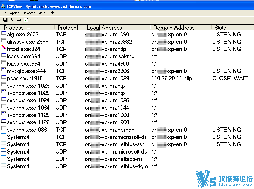 Tcpview - ���ɲ鿴����TCP UDP���̺Ͷ˿ں� ��Netstat��ͼ�λ�ҳ��汾