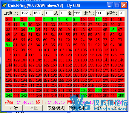 ����Pingɨ�蹤�� QuickPing 0.8 ������ʾ ������