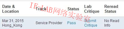 恭喜IE-LAB同学CCIE-SP顺利pass 