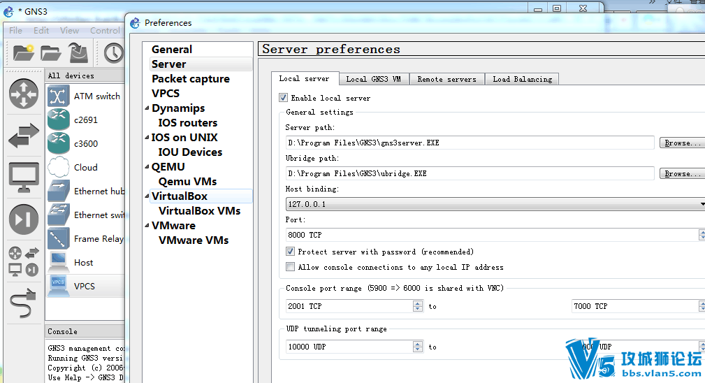 GNS3Cannot connect to local server ػػ۵ַ ô