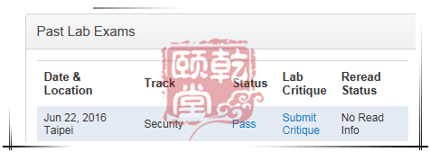 恭喜乾颐堂余同学在台湾顺利PASS思科CCIE安全考试
