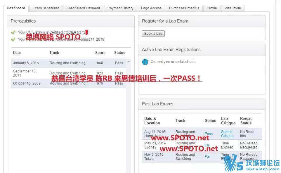 ��ϲSPOTOѧԱ̨��ͬ����RBһ��PASS CCIE RS V5.0 LAB����,����8.11��ۿ������Լ�...