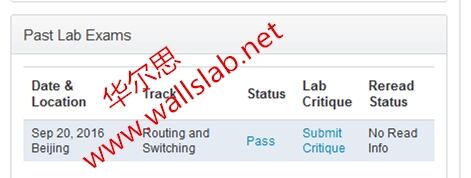恭喜华尔思金同学和王同学2016-9-20在北京同时 PASS CCIE RS LAB。
