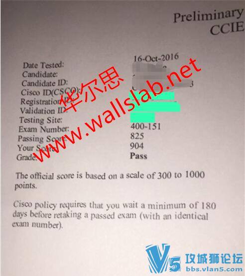恭喜华尔思陈、马、袁&赵四位同学2016-10-16齐刷刷通过CCIE DC笔试。