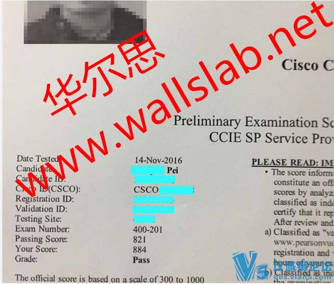 恭喜华尔思裴同学2016-11-14日通过CCIE ISP笔试。