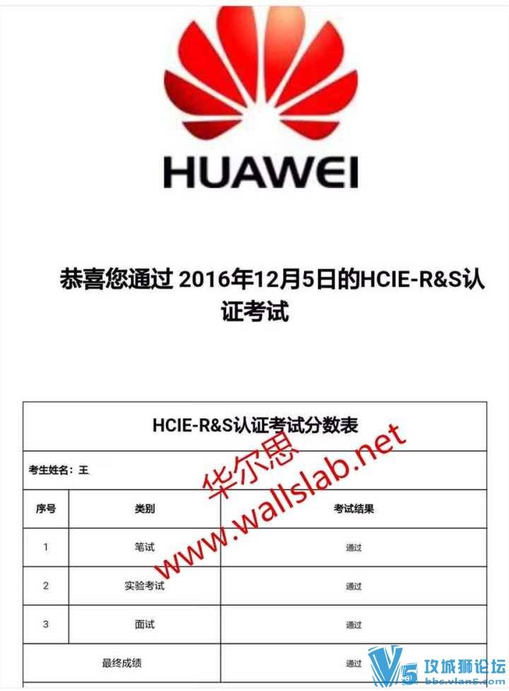 ϲ˼ͬѧ2016-12-5˳ͨΪHCIE RSԡ