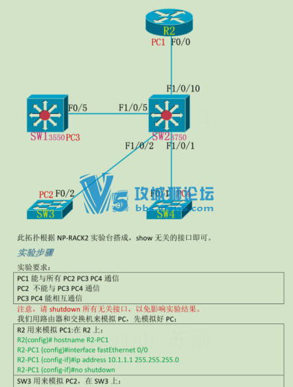 问下做交换部分的私有VLAN实验，交换机用什么代替？