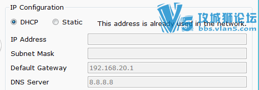 DHCP vlan20  ʾ õַд ô