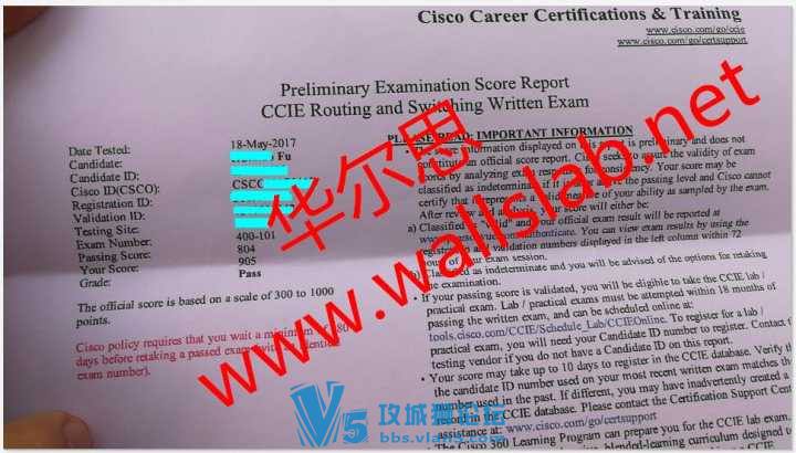 ϲ˼ͬѧ2017-5-18 ڰĴǸ߷PASS CCIE R&S