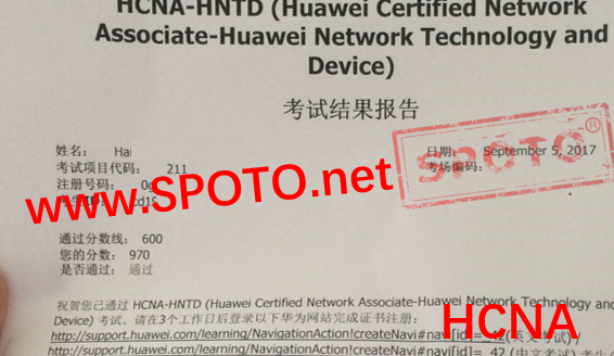 ��ϲSpotoѧԱ970�ָ߷�PASS HCNA R&S���ԣ�