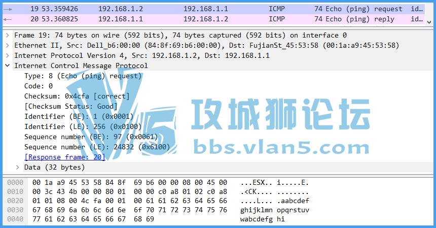 ʵѵ1 Wiresharkץ������Ping����