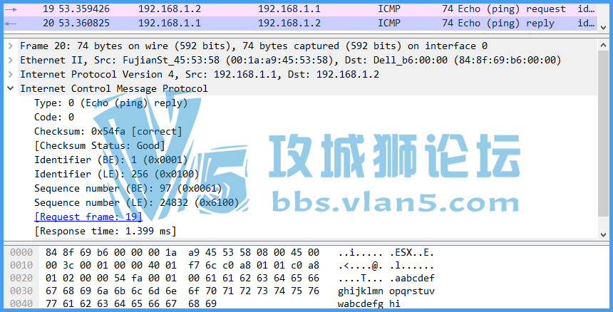 ʵѵ1 Wiresharkץ������Ping����