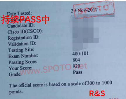 11.30SPOTO RS 400-101ԡϲSPOTOerѧԱ920˳һPASS