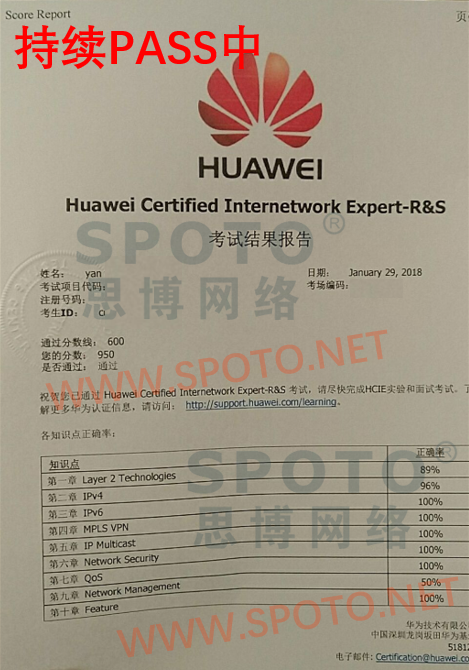 ϲSPOTOѧԱһPASS HCIE R&S ԣHCIEеͷ