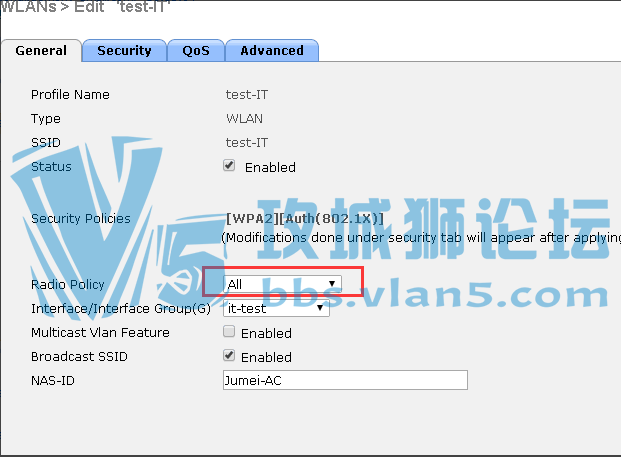 WLC 5508 �����µ�SSID��Ϊʲô������ѡ������Ƶ�Σ�