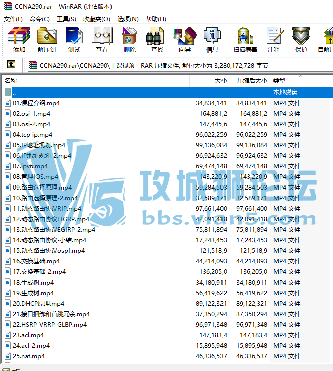 ccna技术文档+测试+课件+上课视频+实验参考配置+题库专题！