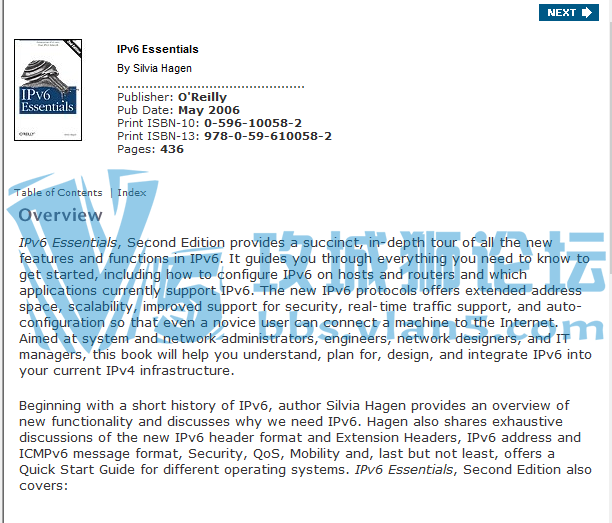 OReilly.IPv6.Essentials.2nd.Edition很久以前的ipv6电子书 英文版