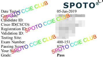 SPOTO2019.1.7 ϲλ˼ѧԱ˳ͨCCIE DC400-151ԣ!