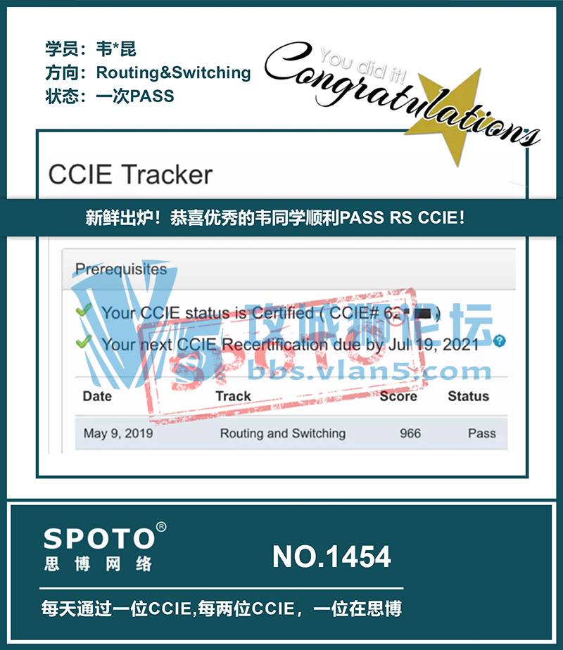SPOTO7.19 ʳ¯ϲΤͬѧ˳PASS RS CCIE˼1454λCCIE