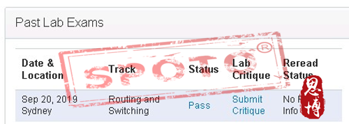 【SPOTO】恭喜思博学员9月20号#悉尼#一次通过CCIE RS LAB考试！Congrats! 