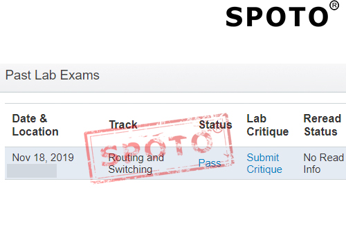 【SPOTO】恭喜学员于11月18号#北京#一次通过CCIE RS(路由交换) LAB考试！