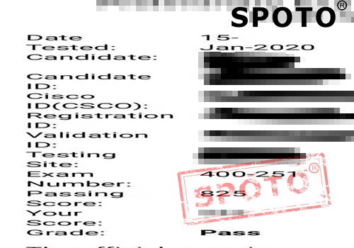 【SPOTO】恭喜思博学员于1月15号一次PASS CCIE 安全笔试，考试代码：400-251！