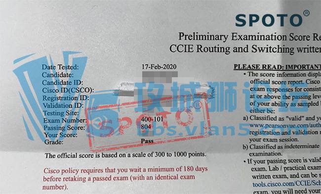 SPOTOϲ3λSPOTOѧԱ217һPASS CCIE R&SԣԴ룺400-101