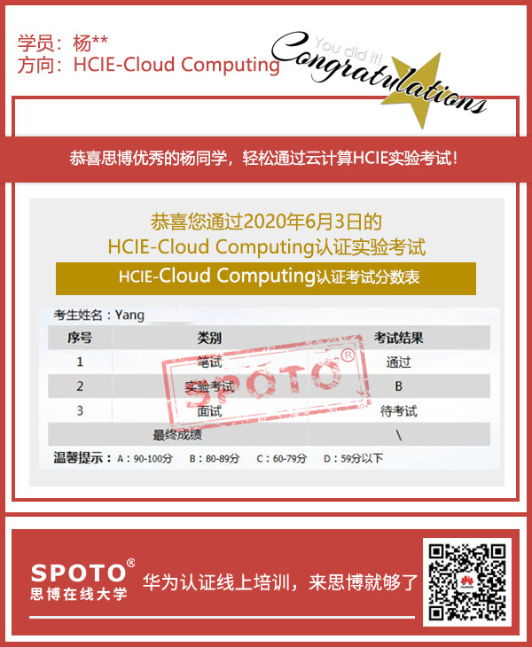 ˼ͬѧ603һͨHCIE-Cloud Computing LABԣ
