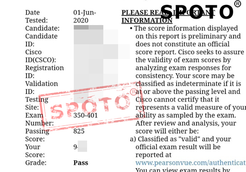 6月01号思博在线学员一次高分PASS CCIE R&S新版笔试