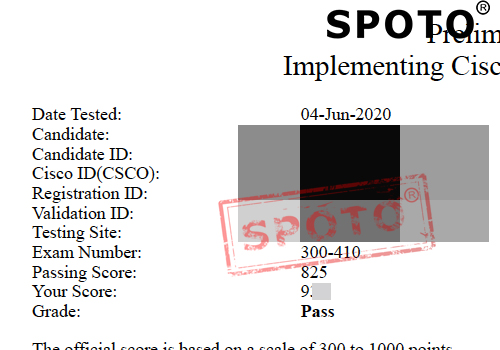 6月04号思博在线学员一次高分PASS CCIE R&S新版笔试(300-410)-第一位