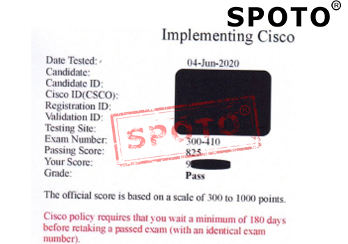 6月04号思博在线学员一次高分PASS CCIE R&S新版笔试(300-410)-第二位