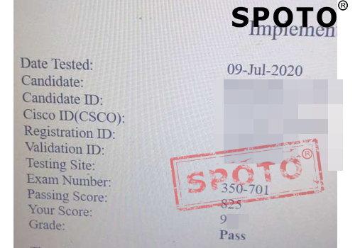 7月09号思博在线学员一次高分PASS CCIE 安全核心笔试