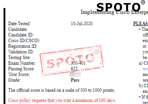 7月10号思博在线学员一次高分PASS CCIE R&S新版笔试(350-401)-第一位