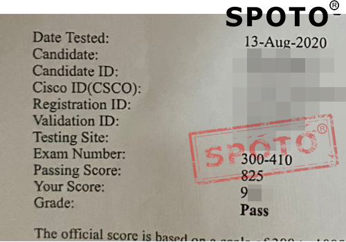 【SPOTO】恭喜又两位思博学员8月13号PASS CCIE R&S新版笔试(300-410)