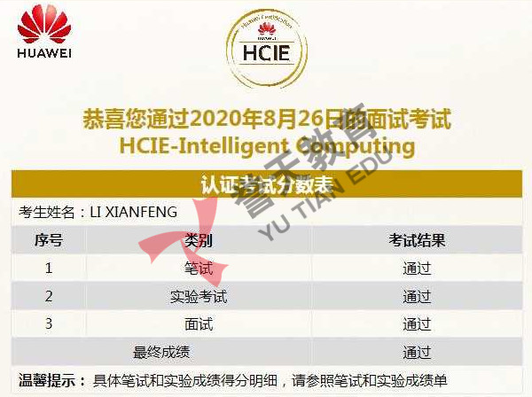 �����������ף����������λѧԱPASS���ܼ���HCIE��֤