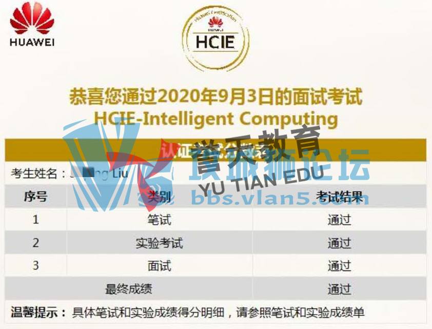 �������������ϲ������ͬѧPASS���ܼ���HCIE��֤ 