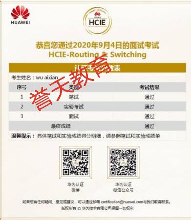 �����������ף����������λѧԱPASS��ͨHCIE��֤