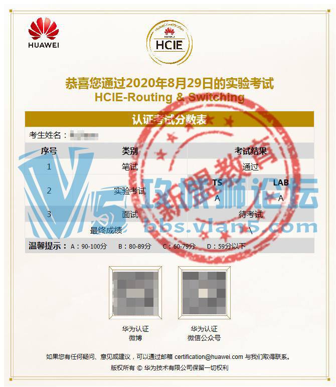 �����˽�������ϲ��������ѧԱһ���Ը߷�PASS HCIE LAB