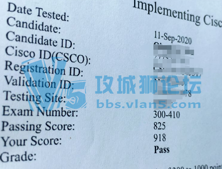 CCNA 200-301  9��9�� �㶫���� �߷�918  PASS ����
