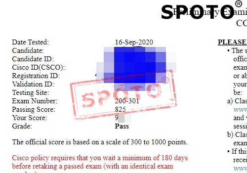 CCNA 200-301 916 PASS