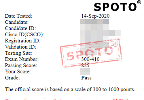 SPOTOϲλ˼ѧԱ914һθ߷PASS CCIE R$Sԣ300-410...