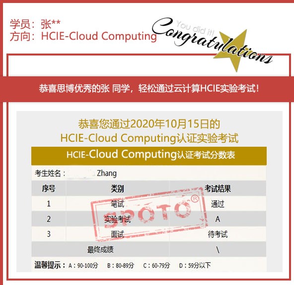 SPOTOѧ&ȡ10.15ϲ˼ͬѧ PASS HCIE ƼLAB ɼ