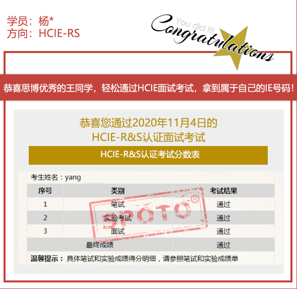 SPOTOѳ齱ϲ˼ͬѧ 1104 PASS HCIE R&SԿ !