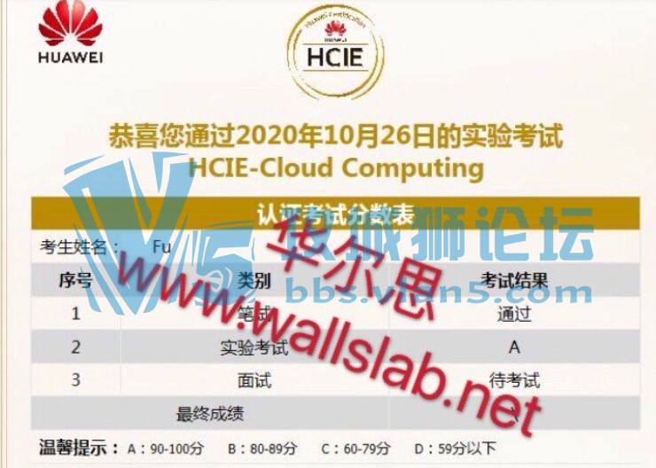 ��ϲ����˼��ͬѧ2020��10��26��PASS��ΪHCIE-�Ƽ��� lab��