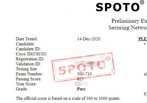 【SPOTO】12.14收到两位思博学员高分PASS CCIE 安全笔试EI战报永不停！