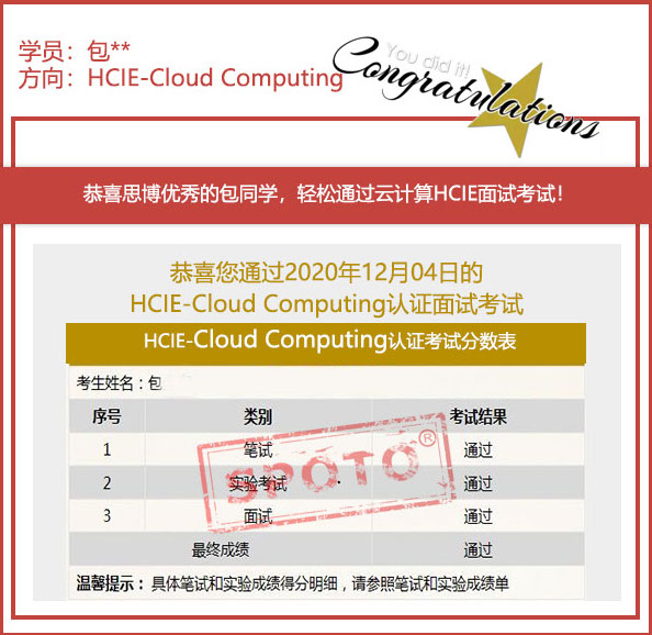 12.04��ϲ˼����SPOTO�������ѧԱ˫ͨ�� HCIE-�Ƽ������Կ��ԣ�������