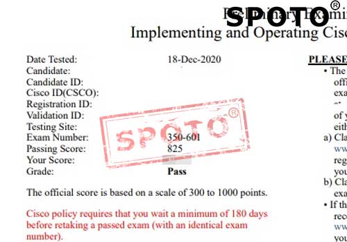 【SPOTO】12.18收到两份思博学员高分PASS CCIE 安全笔试  EI战报永不停赞！！