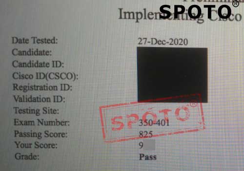 【SPOTO】恭喜优秀SPOTOer12.27 高分顺利通过CCIE RS笔试，考试代码350-401！